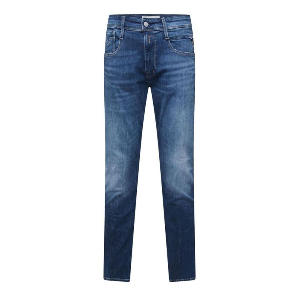 Replay Mens Anbass Cotton Blend Slim Jeans / Blue